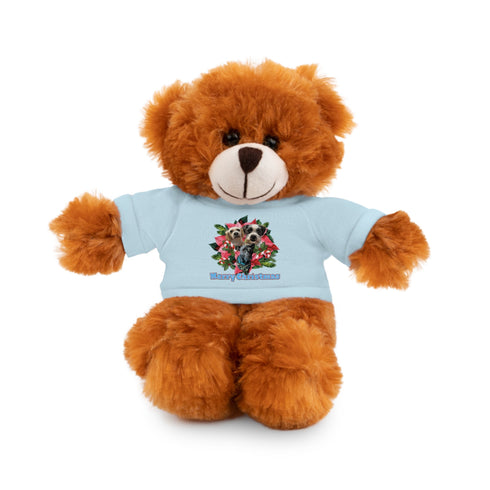 Custom Photo Festive Poinsettia Stuffed Animals with Tee